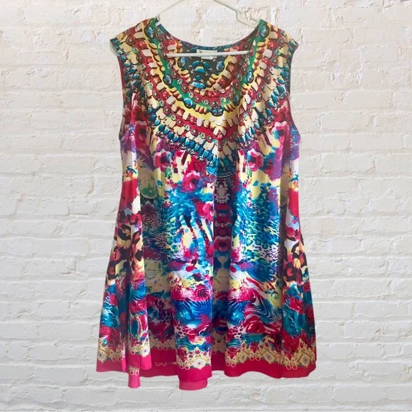 CW Classics Tops | CW Classics Sleeveless Tunic Tank Top Dress | Color: Red/Tan | Size: XL | Berlinschmick's Closet